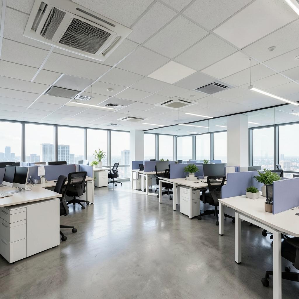 Plateau de bureaux climatisé avec cassettes plafonnières